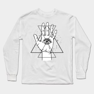 Hand With All Seeing Eye Long Sleeve T-Shirt